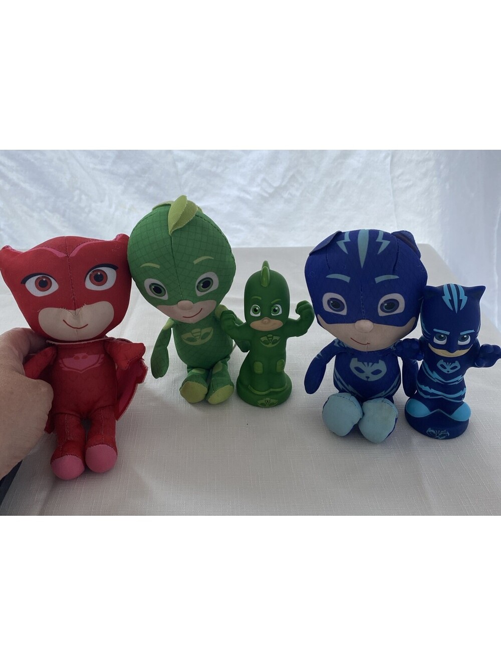 PJ Masks Lot of 3 Plush Dolls Catboy Owlette & Gekko W/Just Play Green & Blue
